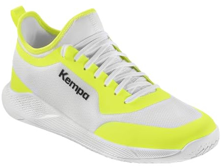 Kempa Mixte Enfant Kourtfly Jr, Blanc Jaune Fluo, 38 EU