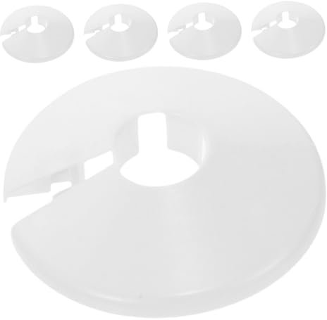 MAGICLULU Runde Rohrflanschabdeckung aus Pvc Weiß 5 Stück für Winkelventil und Ventil Einfache Montage Passend für Zuhause und Öffentliche Bereiche Rohrverkleidung Heizung