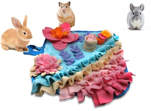 Kaninchen-Futtermatte, Hasen-Schnüffelmatte für Hamster-Puzzle-Spielzeug, interaktive Fütterungsmatten für Meerschweinchen, Hunde, Igel, Chinchillas, Frettchen, kleine Tiere, Stressabbau (Rosa, S)