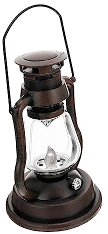 BESTOYARD Lámpara Retro De Mano Vintage De Queroseno Recargable, Color Óxido, Tamaño Compacto, Mango para Colgar, Adecuado para Decoración De Hogar, Bares y Festivales, Sin Batería, 1 Unidad