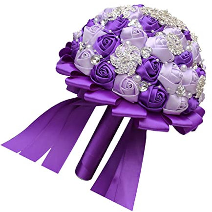 Warmhm Künstlicher Brautstrauß Hochzeitsstrauß Blume Brautstrauß Für Brautjungfern Hochzeitskleid Accessoire Lebensechtes Blumenarrangement