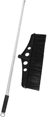 Ipetboom Outdoor Sweeper Broom Heavy Duty Garden Sweeping Brush for Patio Warehouse Black Long Handle Scrub Brush