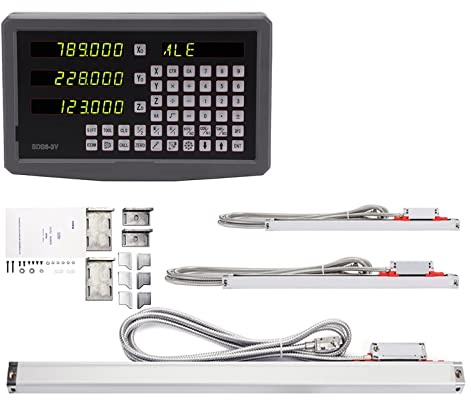 Metal 3 Axis DRO Kits Digital Readout Display With Linear Scale Encoder Sensor 70-1020mm For Lathe Milling Drilling - Precise Measurement(KA3 KA5 KA5 SDS6-3V)