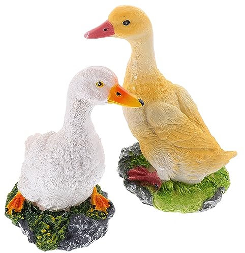 Yardwe 2stücke Figur Statue Für Garten Ornament Simuliert Gartenteich-dekor Lebendiges Lebensechtes Simulierte Teichdekoration