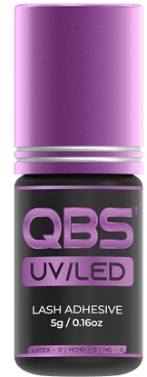 QBS® UV LED Long Lasting Professional Eyelash Extension Glue (5g) | UV/LED Glue for Eyelash Extensions Kit, Black Lash Adhesive with UV LED Lamp, Fast Drying & Water Resistant