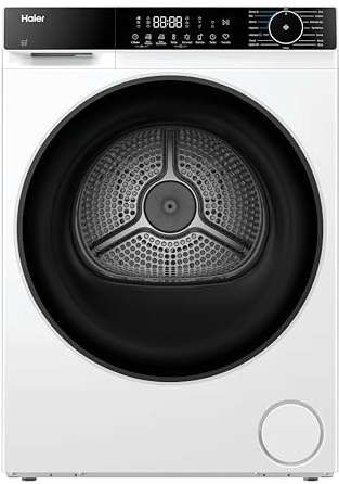 Haier X Series 5 9kg Freestanding Heat Pump Tumble Dryer, A++ Rated, Smart AI Drying, hOn App, 15 Programmes, White & Black Door, 66x60x85 cm - HD90-D357U1-UK