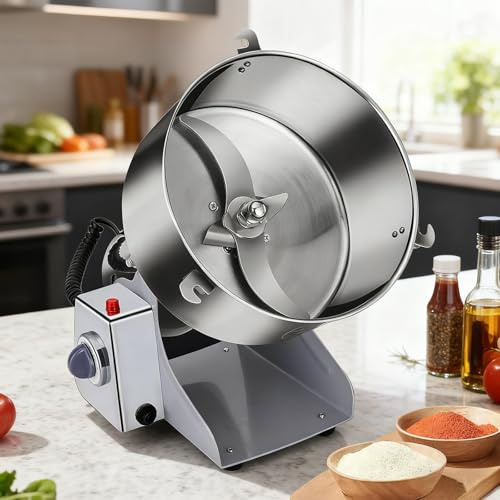 Moulin à grains commercial en acier inoxydable électrique pour épices/café/herbes/noix - Machine à poudre pour aliments secs pour cuisines domestiques et professionnelles 2kg /4.4lb