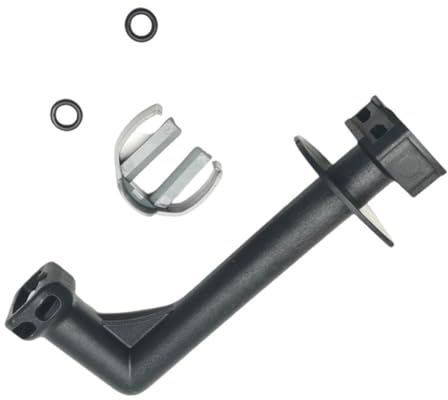 Helilyco 4.064-069.3 Raccordo per tubo di scarico per idropulitrice Karcher K4 Nero+Grigio PP+ABS+PC Raccordo a gomito con anelli di tenuta 122 x 51mm per modelli KHD4-K4
