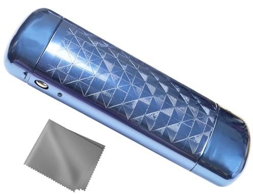 Eyglajdd Leichtes Brillenetui Klein Flach Schmal, Kompaktes Metall Karomuster Brillenetui Hardcase Aluminium, Damen und Herren Hartschalen Etui mit Mikrofasertuch für Brillen und Lesebrille