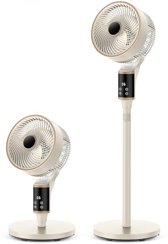Wopigh Standing Pedestal Fan with 3D Oscillation, Tower Fan 12 Speeds & 12H Timer, Adjustable Height Floor Fan, Quiet Circulator Fan, Remote Control Standing Fan for Bedroom Home Office