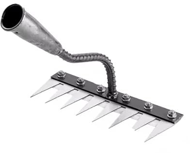 Rastrillo de hierro for jardinería, 5/6/7/8 dientes, herramienta de deshierbe, rastrillo de agarre, aflojamiento del suelo, rastrillo de uñas, artefacto, rastrillo, herramienta de granja(8 Teeth)