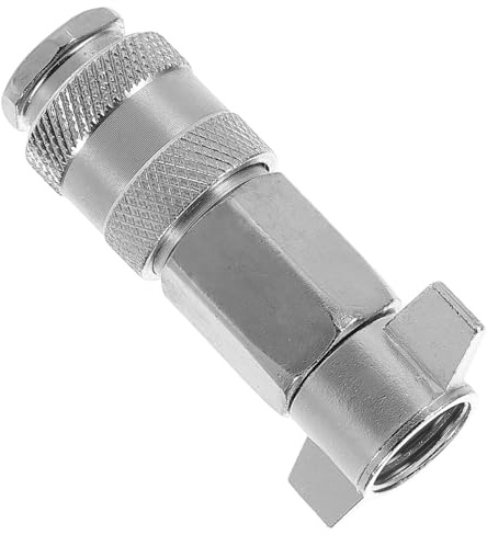 Conector Rápido de Acero Inoxidable Plata para Aire Comprimido | Unión Recta Neumática, Diseño Preciso y Antifuugas, Instalación y Desmontaje Rápidos, Amplia Compatibilidad