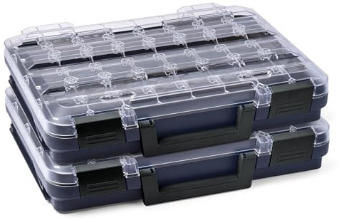 WFix Sortimentskasten Sortimo T-BOXX 320 Anthrazit 2er Set Leer Stapelbar | Sortierbox Schrauben klein, Kleinteilemagazin Alternative, Werkzeugkoffer Lagersystem, T-BOXX System, Insetboxen nachrüstbar