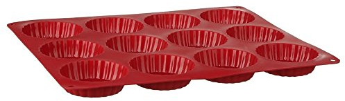JJA 111051A Moule ▒ 12 Tartelettes Silicone Rouge