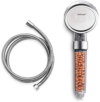 Shower with Hose, Ionic Filter Filtration High Pressure Water Saving 3 Mode Function Spray Handheld Showerheads for Dry Skin & Hair by Nosame (Nosame Shower-2+Hose)