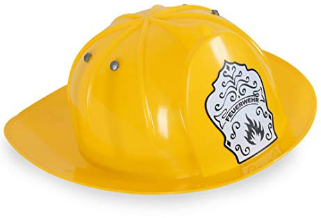 KarnevalsTeufel Feuerwehrhelm gelb Helme Kinder Accessoires Rollenspiel Theater Feuerwehrmann (Feuerwehrhelm gelb)