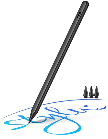 Stylus Stift für Apple iPad 2018-2025, Pencil für iPad A16/10./9/8/7/6, Pro M5/M4/13/12,9/11'', Mini 7/6/5, Air 13/11/5/4/3, Präzise Kontrolle, Magnetische