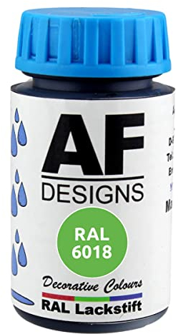 Alex Flittner Designs Lackstift RAL 6018 GELBGRUEN glänzend 50ml Holz Metall Möbel Bad Retuschierlack Reparaturlack