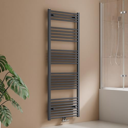 S'AFIELINA Sèche-serviettes eau chaude 1600×600 mm, 761W Anthracite