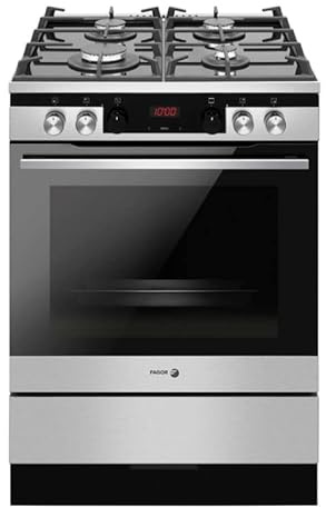 Cocina Gas FAGOR 3CLG-610BX 4F Cristal Inox
