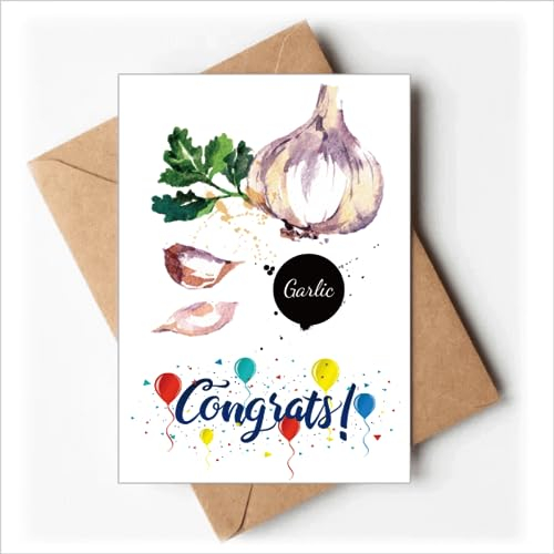 Knoblauch Gemüse Lecker Gesunde Aquarell Hochzeit Karten Glückwunsch Gruß Umschläge