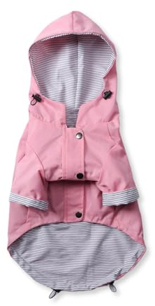SARUEL Wasserdichter Hundemantel Für Kleine,Mittelgroße Und Große Hunde,Winddichte Jacke,Hunderegenmantel,Hundesport-Kapuzenpullover,Haustierkleidung,Rosa,S