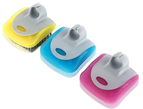 susiodeu 3 Pieces Fruits Vegetable Brush Potato Mushroom Plastic Scrubber Hand Protection Food Cleaning Tool Gadgets Mixed Color