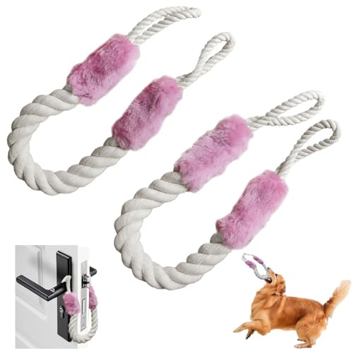 Türstopper Klinke Baumwolle, 2 Stück Türkordel Klemmschutz, Klemmschutz Für Türen, Türstopper Klinke Baumwolle, Türstopper Klinke Seil Tür für Kinder Haustier (Rosa)