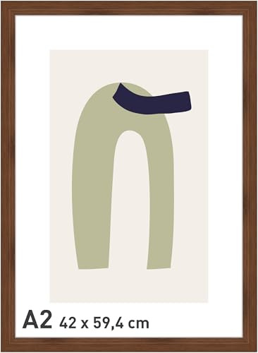 accent by nielsen Holz Bilderrahmen Velino, 42 x 59,4 cm (A2), Dunkelbraun | Holz (MDF) Posterrahmen im Hoch- & Querformat zum Aufhängen Dunkelbraun matt Echtglas