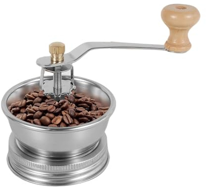 Molinillo de granos Mason Jar manual, tapa de acero inoxidable, molinillo de café para camping, molinillo de café con mango, molinillo de café para exteriores, molinillo de café compacto