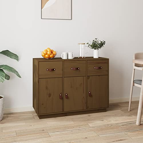 Xichuzi Sideboard Honigbraun 100x40x75 cm Massivholz Kiefer, Kommode Schlafzimmer, Kommoden & Sideboards, Wohnzimmerschrank, Flur Kommode, Zimmer Möbel - 820150