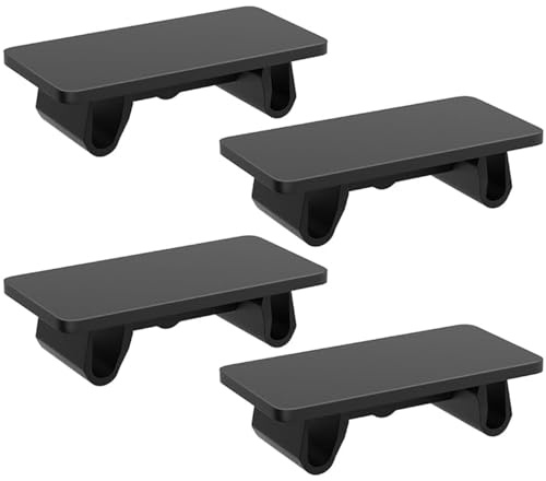 Greluma 4 Pcs Couvercle de panneau d'interrupteur à bascule, ABS noir, rectangulaire, vierge, à clipser, support de remplissage