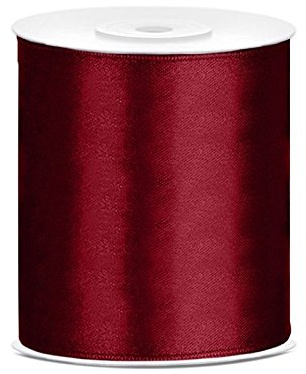 Satinband 10 cm Breite, bordeaux, Band zum Schneiden, Meterware, Zeremonie, Hochzeit, Geburtstag, Party, Dekoration, Stuhlschleifen, Schärpe. (bordeaux, 5 m)
