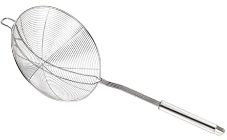 Alipis Schiumarola Acciaio Resistente Con Manico Ergonomico Doppia Rete Per Scolare Oli Caldi e Pasta Colino Scolapasta Per Cottura Hot Pot e Frittura