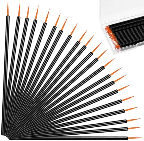 100 Pack Disposable Eyeliner Brushes,Eye Tool Applicator, Eyeliner Brushes Fine Point Eye Liner Applicator Tool Ultra-Fine Cosmetic Point Eyes Liner Brush Makeup Brush Tools for Women (Black-Yellow)