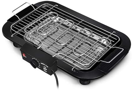 LIXSAZSE Barbecue Elettrico Da Interno, Cottura Senza Fumo Per Tutta La Famiglia, In ABS, Da Esterno, UN