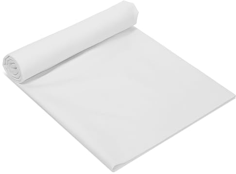WeißEr Stoff, 150×100 cm Weich Besticktes Tuch Musselin Stoff Baumwollstoff Einfarbig Reiner Baumwoll Nähen Nähstoffe Canvas Tuch zum Nähen von Kleidung und Basteln