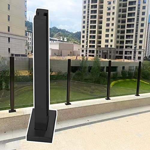 Garde-corps carré en verre noir – 80 cm de hauteur il pour escaliers, balcon et terrasse, idéal pour patio, grenier et jardin avec vis robustes pour une installation facile