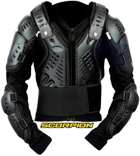 KIDS/CUBS BLACK SCORPION SPINE GUARD CE BODY ARMOUR MOTORBIKE PROTECTION JACKET (14 - 16 Years)