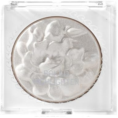 KARLOR Baked Highlighter Poudre de surligneur pressée avec brillance nacrée 3D, visage, paillettes blanches, structure florale scintillante, texture florale en relief, palette de poudre high-ligh