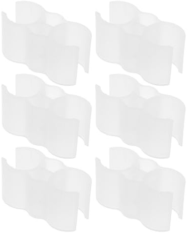 Gatuida 6pcs Double Pipe Clamp Clips Plastic Connector Broom Dustpan Handle Attachment Hook Fits Tubes for Household Cleaning and Maintenance