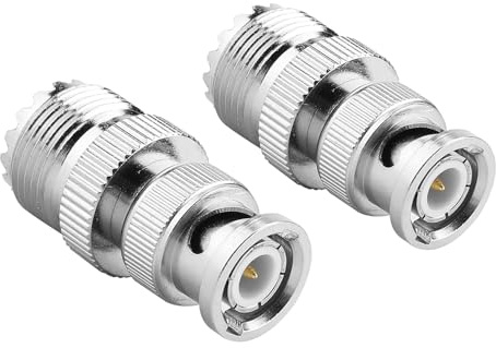 Spina Maschio a UHF SO239 PL-259 Connettore Cavo Coassiale Jack Femmina Ottone 50 Ohm 2 Pezzi per Apparecchiature Amatoriali