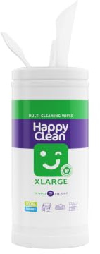 Happy Clean Allzweck Reinigungstücher - 70 Stück - Plastikfrei & Nachhaltig - Für Schreibtisch, Auto und Haushalt
