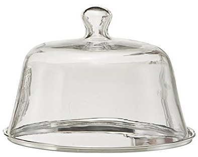 SWEET HOME Varotto & Co. Piatto Tondo Argentato con Campana in Vetro cod.5021630G cm 19h diam.27,5 Ottone Argentato Made in Italy