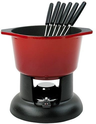 Chasseur Cast Iron Chilli Red Fondue Set