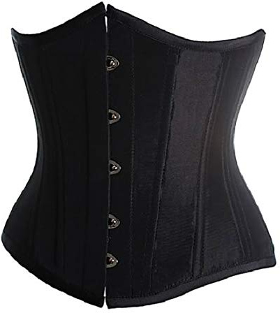 Corset Korsett Corsage Unterbust Vintage Taillen Korsagen Top Übergrößen (EUR(42-44) 3XL,Schwarz)
