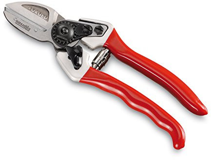 AUSONIA - 81006 TIJERAS DE PODA PROFESIONALES PARA ÁRBOLES FRUTALES DE 19,5 CM CON HOJAS FORJADAS Y TEMPLADAS, MANGOS DE ALUMINIO REVESTIDOS DE GOMA