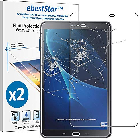 ebestStar - {2 Stück) Panzer Schutz Glas für Samsung Galaxy Tab A6 Tab A 10.1 (2018, 2016) T580 T585, 3D Displayschutz, 9H gehärte Glas, Abgerundete, Blasenfrei