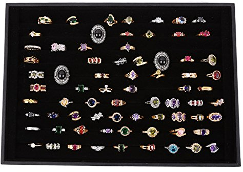 AIU Ringdisplay Ringbox Schmuckkasten Ringlade Ringtablett für 100-120 Ringe 35 x 24cm