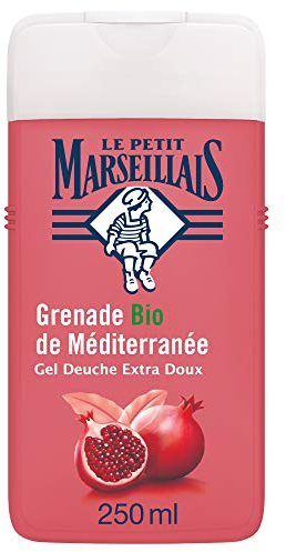 Le Petit Marseillais | Gel Douche Extra Doux Grenade Bio (flacon de 250 ml) – 92 % d'ingrédients d'origine naturelle – pH neutre pour la peau et sans colorant